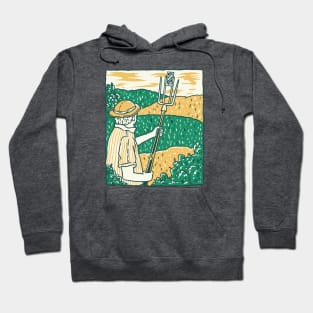 Farmer Selfie Stick // Funny Farmer Sketch Hoodie